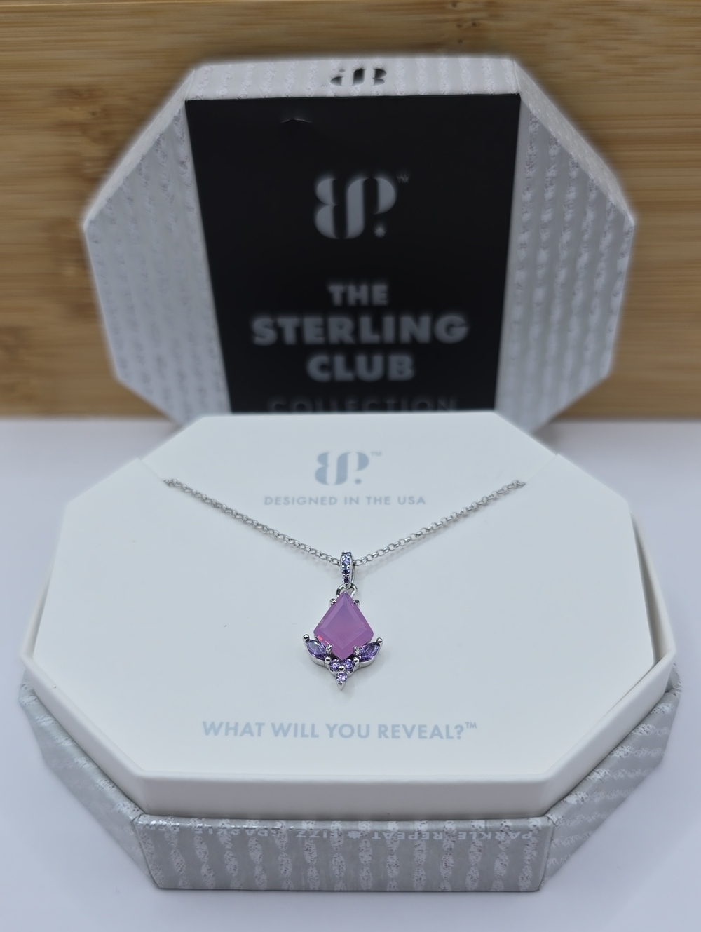 Bomb Party Necklace .925 Sterling Silver LC Orchid Purple Chalcedony RBP7674
